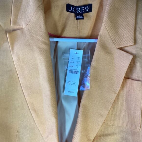 J Crew Helena in stretch linen blend Costal sunset bright orange Size 2 - Picture 8 of 16